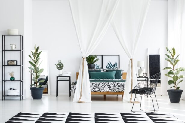 White and black bedroom
